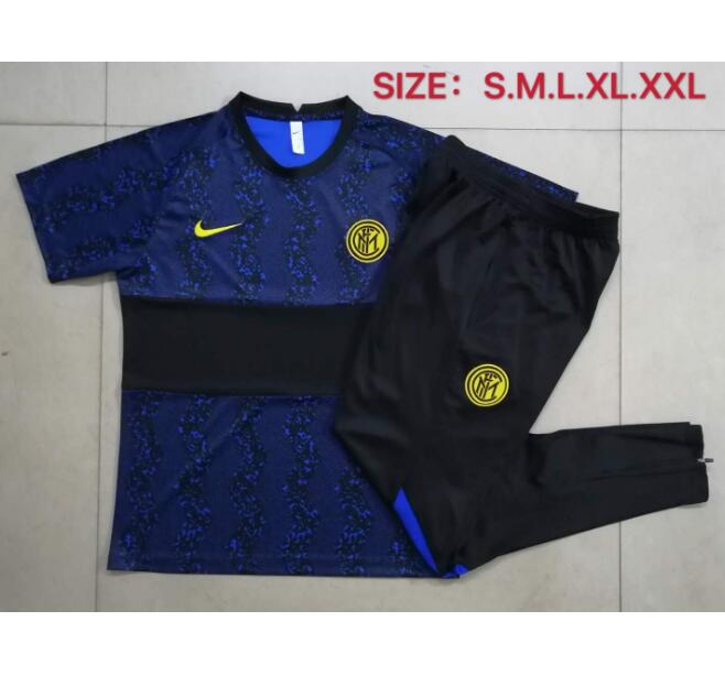 Inter Milan Black Blue Training Kits Shirt with Pants 2020/21